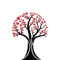 Love tree with heart leaves. Royalty Free Stock Photo