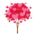 Love tree with heart leaves, vector Royalty Free Stock Photo