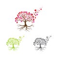 Love tree with heart leaves vector illustration Royalty Free Stock Photo