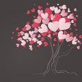 Love tree with heart leaves