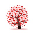 Love tree with heart leaves. Vector illustration Royalty Free Stock Photo