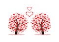 Love tree with heart leaves. Vector illustration Royalty Free Stock Photo