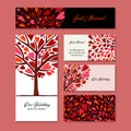 Love tree, heart shape. Concept art for wedding, valentine. Creative ideas for cards, banner, web, promotional materials