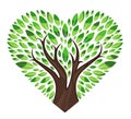 Love tree with leaves Royalty Free Stock Photo