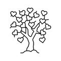 love tree line icon vector illustration Royalty Free Stock Photo