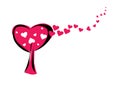 Love tree pink hearts Royalty Free Stock Photo