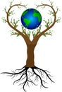 Love tree and planet earth Royalty Free Stock Photo