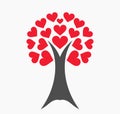 Love tree with red hearts leaves Royalty Free Stock Photo