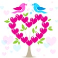 Love tree with two birds Royalty Free Stock Photo