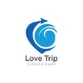 Love Trip awesome simple creative airplane logo template design