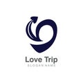 Love Trip awesome simple creative airplane logo template design