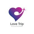 Love Trip awesome simple creative airplane logo template design