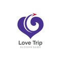 Love Trip awesome simple creative airplane logo template design