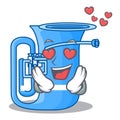 In love tuba in the shape funny cartoon