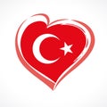 Love Turkey flag emblem Royalty Free Stock Photo