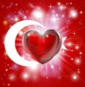 Love Turkey flag heart background Royalty Free Stock Photo