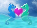 Be my Valentine Seahorses in love