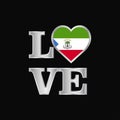 Love typography Equatorial Guinea flag design vector beautiful l