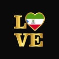 Love typography Equatorial Guinea flag design vector Gold letter