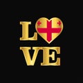 Love typography Georgia flag design vector Gold lettering