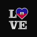 Love typography Haiti flag design vector beautiful lettering