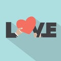 Love Typography With Heart Symbol Design