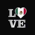 Love typography Mexico flag design vector beautiful lettering Royalty Free Stock Photo