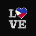 Love typography Phillipines flag design vector beautiful lettering
