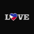 Love typography with Phillipines flag design vector