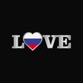 Love typography with Russia flag design vector Royalty Free Stock Photo