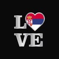 Love typography Serbia flag design vector beautiful lettering Royalty Free Stock Photo