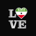 Love typography Somaliland flag design vector beautiful lettering