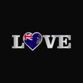 Love typography with South Georgia flag design vector