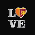 Love typography Sri Lanka flag design vector beautiful lettering