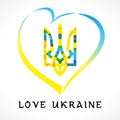 Love Ukraine emblem colored