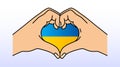 Love Ukraine flat vector illustration.