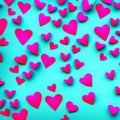 Love Valentine day background - hearts pattern