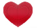 Love and Valentine Day concept. 3d pixel art heart Royalty Free Stock Photo