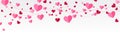 Valentine background with hearts falling on pink transparent. Design for special days, women's day, valentine day, birthday Royalty Free Stock Photo