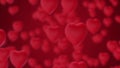 Love Valentine\'s Day background with animated hearts