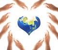 World health day concept: Hands making a heart shape on white background Royalty Free Stock Photo