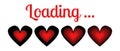Love, valentine`s day loading love heart from black to red isolated vector illustration