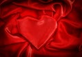 Love Valentines Day Heart shaped red satin