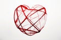 Minimalist classic heart shape form on plain background. Generative AI