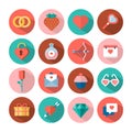 Love and Valentines day flat icons Royalty Free Stock Photo