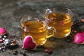 Love Valentine tea greeting card Royalty Free Stock Photo