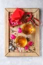 Love Valentine tea greeting card Royalty Free Stock Photo