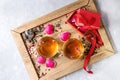 Love Valentine tea greeting card Royalty Free Stock Photo