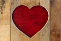 Love Valentines heart wooden frame red board background