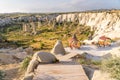 Love valley in summer season, Goreme town in Cappadocia, central Anatolia, Turkey Royalty Free Stock Photo